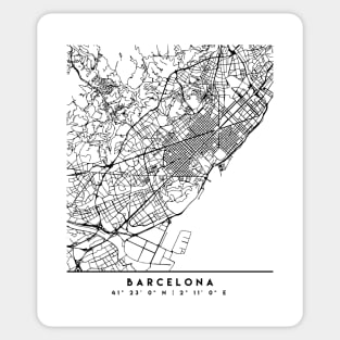 BARCELONA SPAIN BLACK CITY STREET MAP ART Sticker